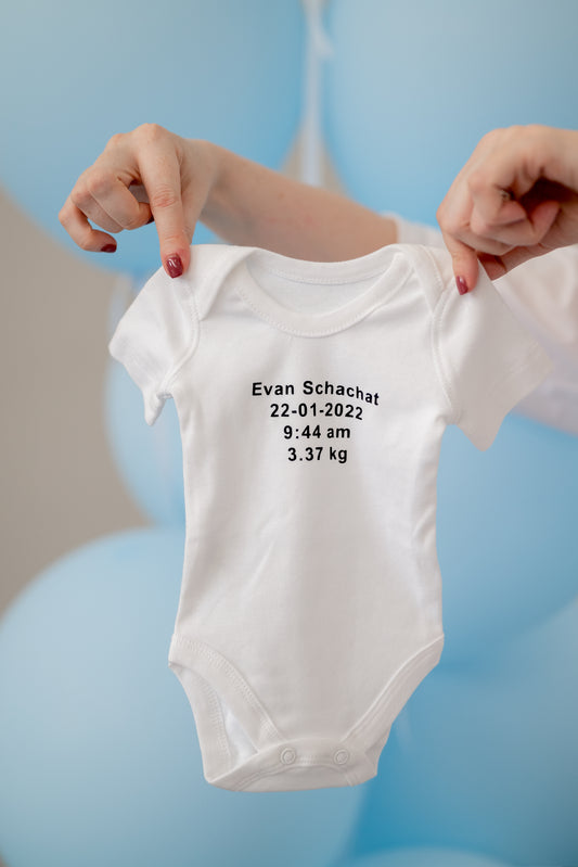 Personalised Baby Vest - Birth Announcement
